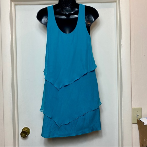 Alice + Olivia Teal Tiered Silk Tank Dress NWT - Picture 7 of 8